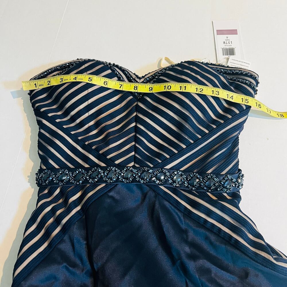 COLORS Formal Navy Blue Detailed Strapless Maxi Dress Size 4 NWT - Picture 11 of 12